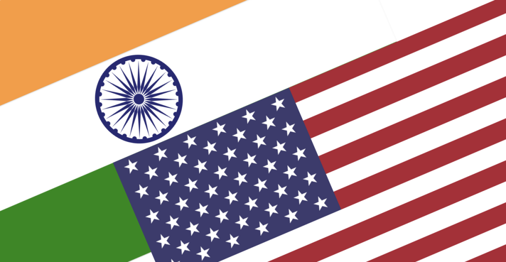 india america flag together