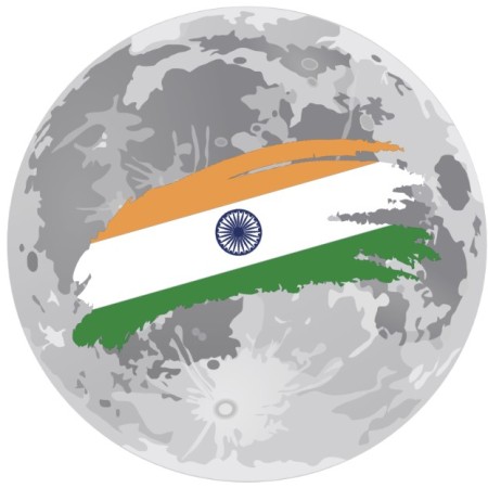 indian flag on moon